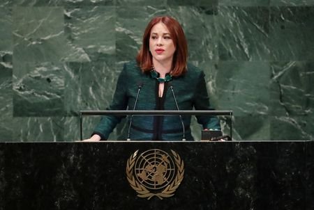 FILE PHOTO: United Nations General Assembly President Espinosa Garces addresses