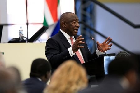 South Africa's President Ramaphosa answers questions from lawmakers in parliament,