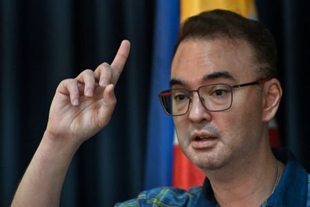 Philippine Senate President Cayetano holds press conference in Pasay City