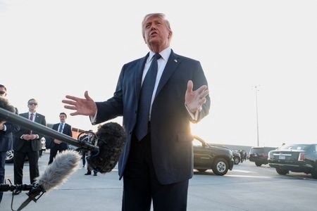 U.S. President Donald Trump arrives at Paris Orly airport