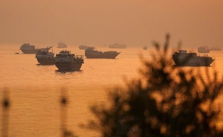 Vessels at the Strait of Hormuz, as seen from Musandam