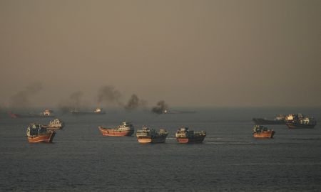 Vessels at the Strait of Hormuz, as seen from Musandam