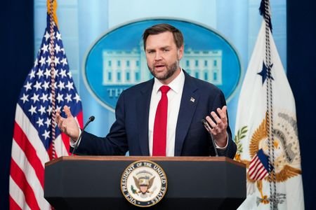U.S. Vice President JD Vance holds a press briefing at