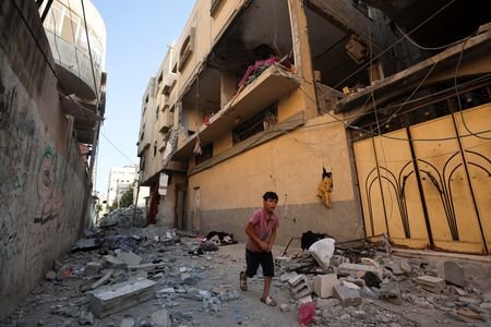 Aftermath of an Israeli strike on an apartment in Gaza