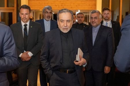 Minister of Foreign Affairs of Iran, Seyyed Abbas Araqchi, centre,