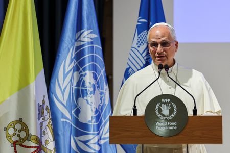 Pope Leo visits UN World Food Programme headquarters in Rome