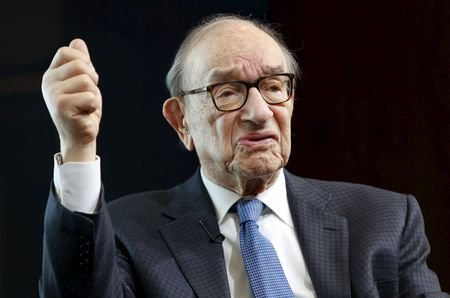 Former Federal Reserve Chair Alan Greenspan speaks at a Brookings