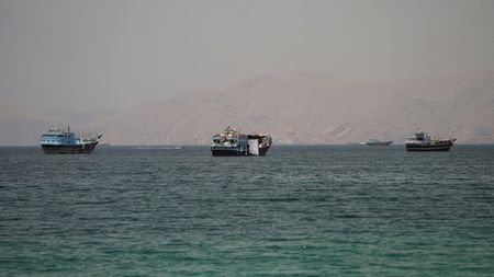 Vessels at the Strait of Hormuz, as seen from Musandam