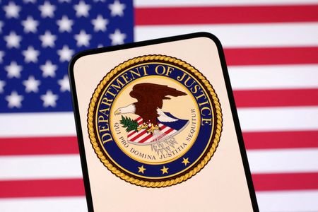 FILE PHOTO: Illustration shows United States Department of Justice logo