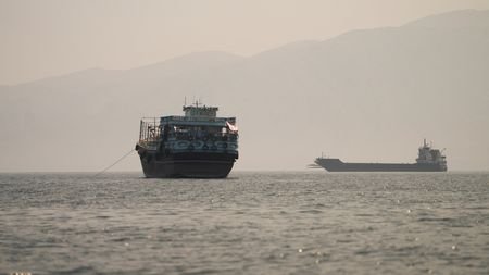 Vessels at the Strait of Hormuz, as seen from Musandam