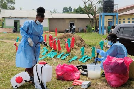 FILE PHOTO: Patients declared cured of the Ebola virus disease,at