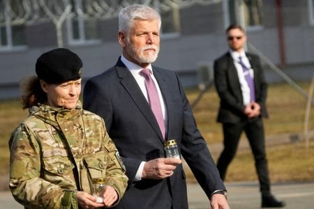 FILE PHOTO: Czech President Petr Pavel visits NATO eFP brigade