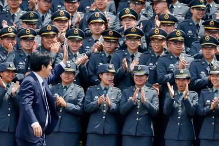 Taiwan President Lai Ching-te attends the graduation ceremony for military