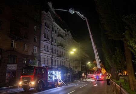 Aftermath of Russian drone and missiles stikes on Kyiv
