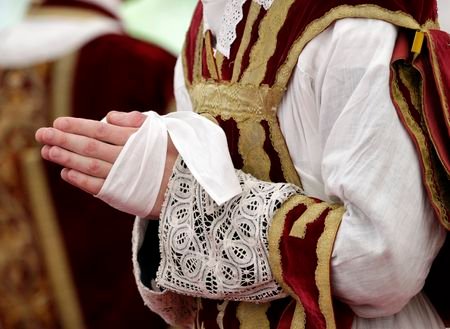 The hands of a newly ordained priest are pictured during
