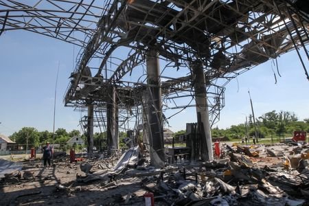 Aftermath of a Russian drone attack in Dnipropetrovsk region