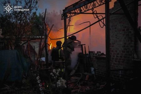 Aftermath of a Russian drone attack in Sumy