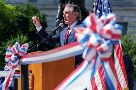 U.S. Interior Secretary Doug Burgum at a ceremonial reopening of