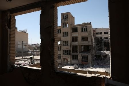 A residential building, which was damaged in a U.S. and