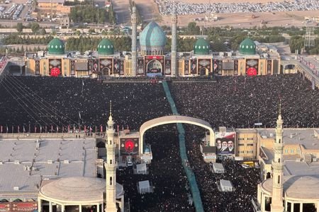 Mourners attend a prayer for Iran's late Supreme Leader Ayatollah