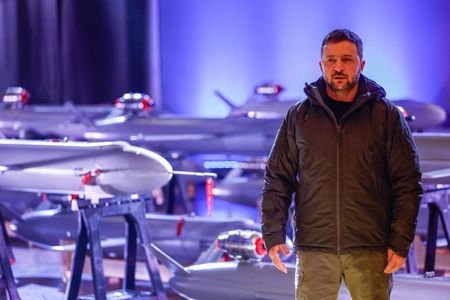 Ukraine's President Zelenskiy visits an exhibition of new Ukrainian made