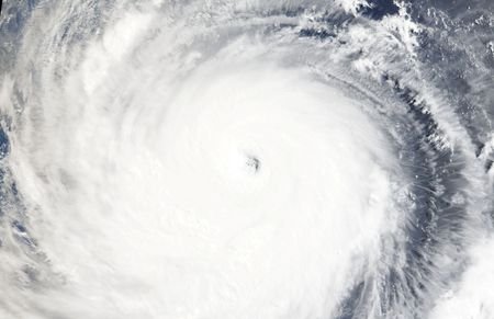 A satellite image shows Super Typhoon Bavi over the Philippine