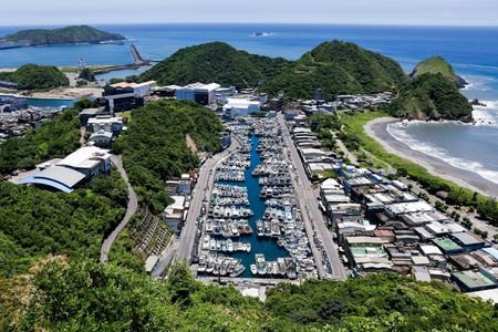 Suao Port, where fishing boats are sheltered as Typhoon Bavi