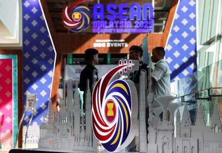 The ASEAN logo is displayed at the venue of the
