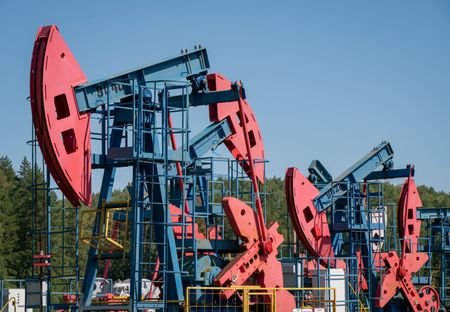A view shows oil pump jacks outside Almetyevsk