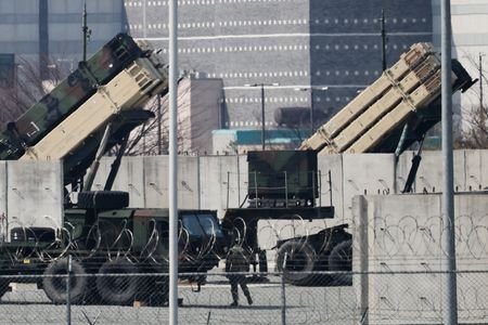 U.S. Patriot missile defense systems at a U.S army base
