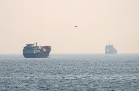 FILE PHOTO: Vessels at the Strait of Hormuz, as seen