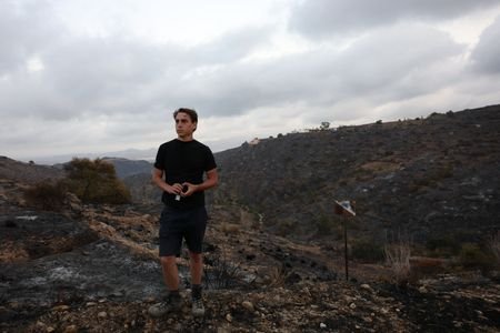 Thomas-Wolf Verdonckt observes the landscape where his father 63-year-old Stanislas