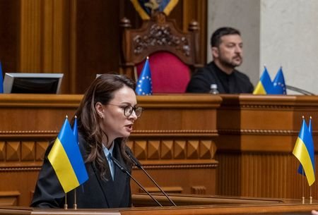 A newly appointed Ukrainian Prime Minister Yulia Svyrydenko attends a