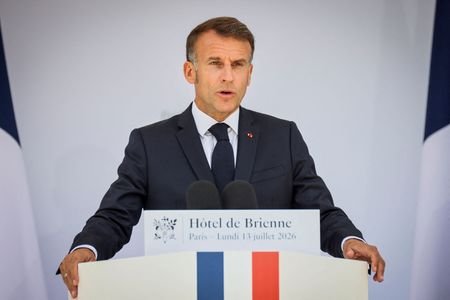 French President Emmanuel Macron delivers his traditional address to the