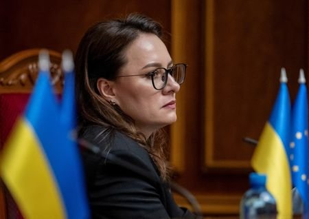 FILE PHOTO: Ukrainian Prime Minister Yulia Svyrydenko attends a session