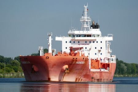 A picture taken August 17, 2020 shows the chemical tanker