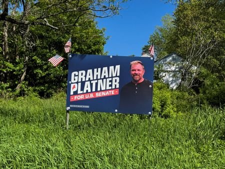 FILE PHOTO: Election signs for Graham Platner