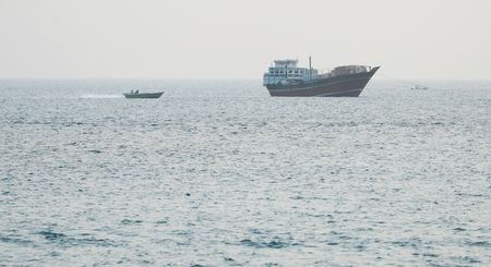 A vessel at the Strait of Hormuz, as seen from