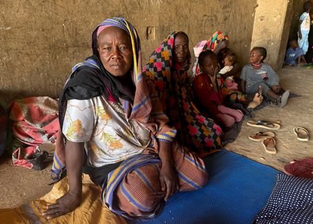 FILE PHOTO: Displaced women from South Kordofan sit on the