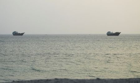 Vessels at the Strait of Hormuz, as seen from Musandam