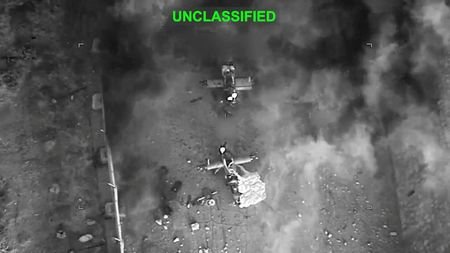 Explosions at an unknown location, during what U.S. Central Command