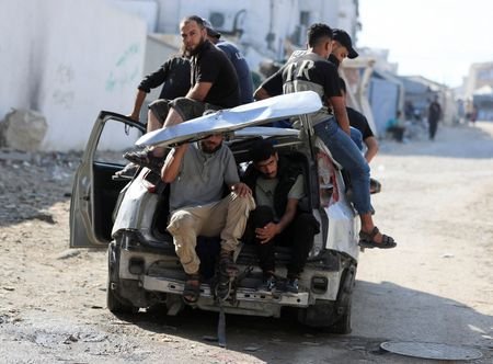 Funeral of Palestinians who were killed in an Israeli strike,
