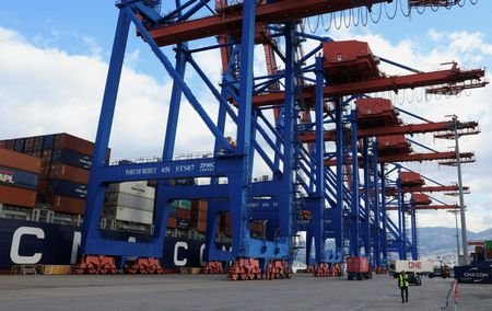 A view shows inside port of Beirut