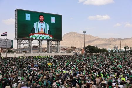 People gather to mark the Prophet Muhammad's birthday, at Sabeen