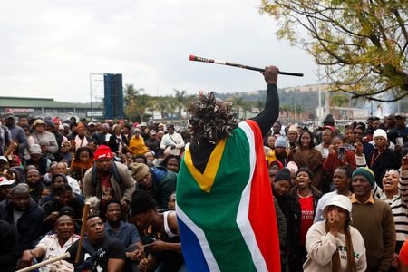 'March and March' supporters hold a demonstration in Umzimkhulu