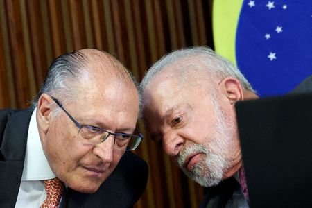 FILE PHOTO: Brazilian Vice President Geraldo Alckmin confers with President
