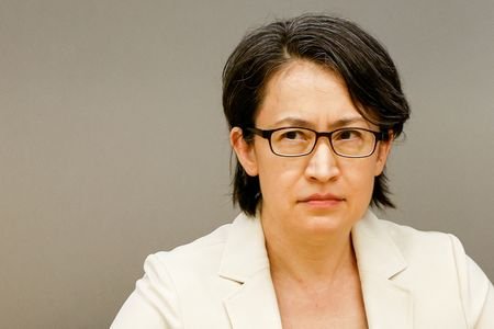 Taiwan's Vice President Hsiao Bi-khim makes a speech at a