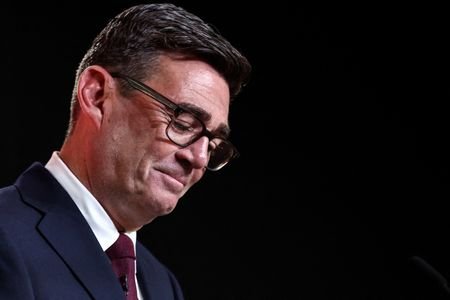 Andy Burnham reacts as he speaks after being confirmed as
