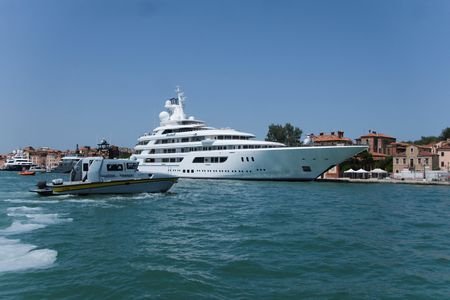 The mega-yacht belonging to Tilman J. Fertitta, the US Ambassador