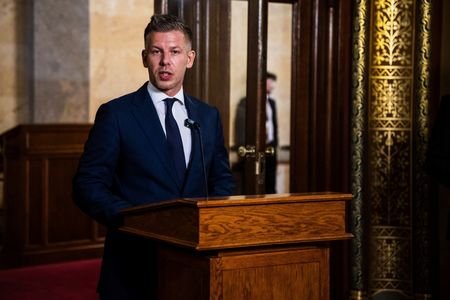 Hungary's Prime Minister Magyar holds a press conference, in Budapest